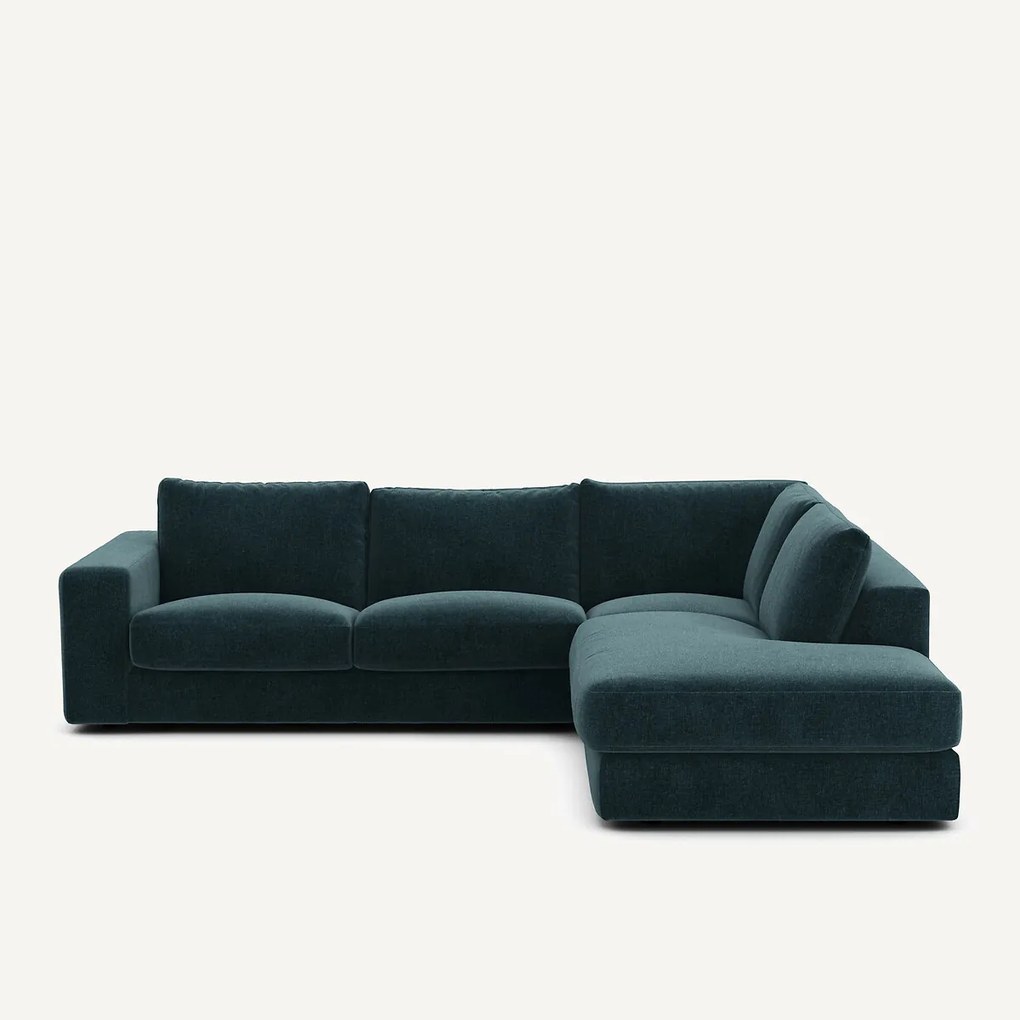 Γωνιακός καναπές από βελούδινο chenille ύφασμα, Skander