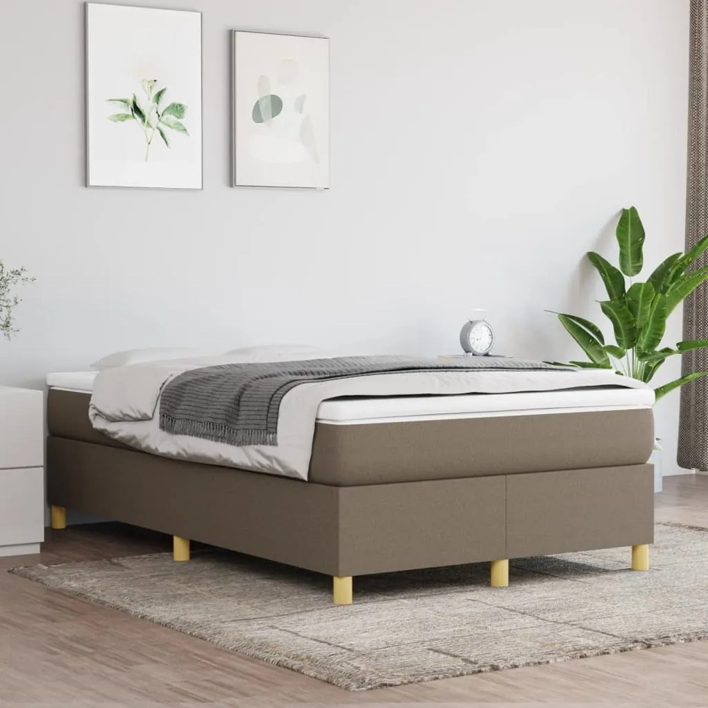 vidaXL Πλαίσιο Κρεβατιού Boxspring Taupe 120x200 εκ. Υφασμάτινο