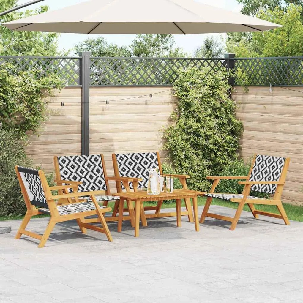vidaXL Κήπου Καρέκλες με Τραπέζι 5 pcs Μαύρο 90 x 45 x 40 cm