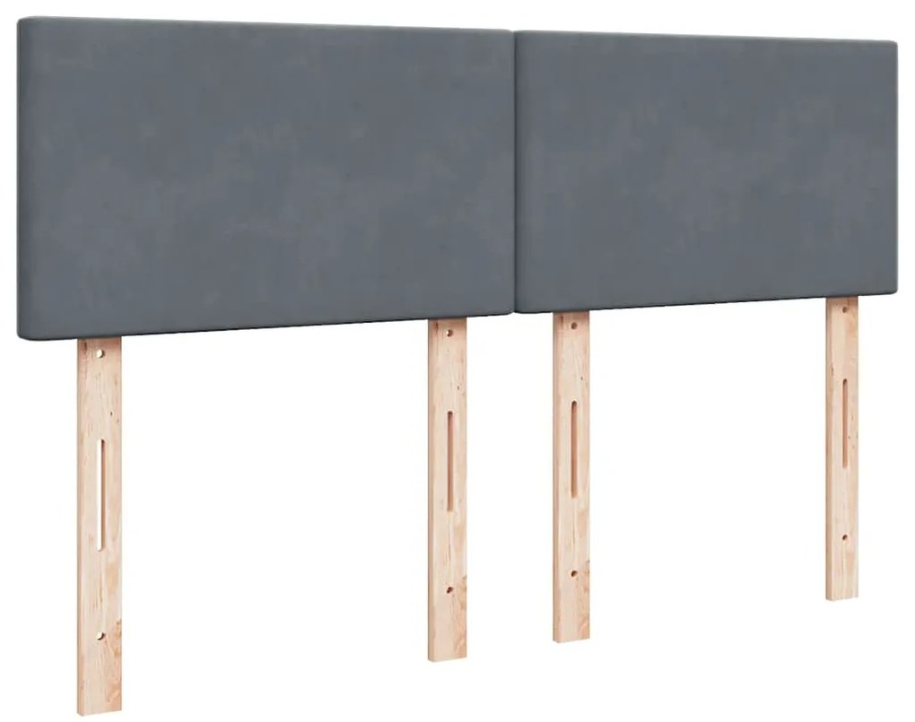 vidaXL Κρεβάτι Boxspring με Στρώμα Σκούρο Γκρι 140x190 εκ. Βελούδινο