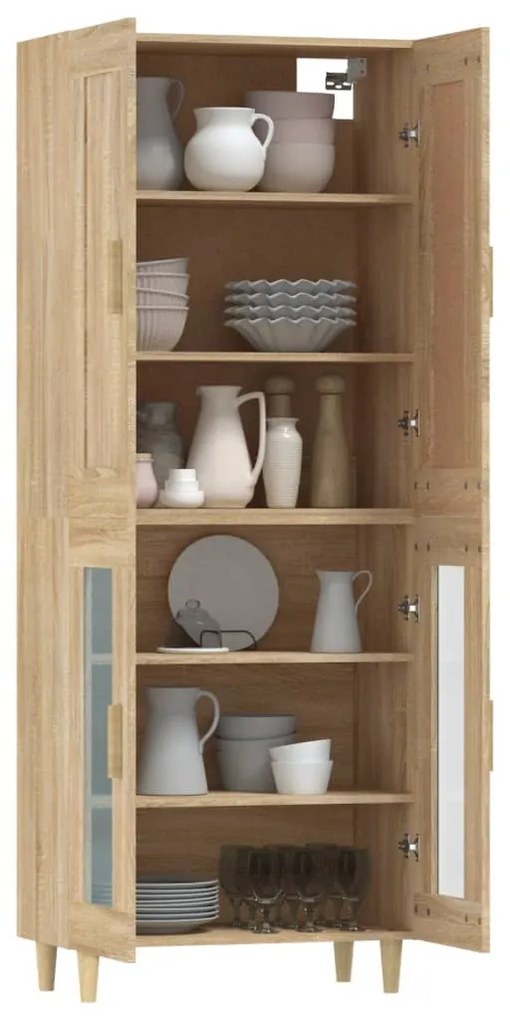 vidaXL Ντουλάπι Sonoma δρυς 69,5 x 34 x 180 εκ. από Επεξεργασμένο Ξύλο