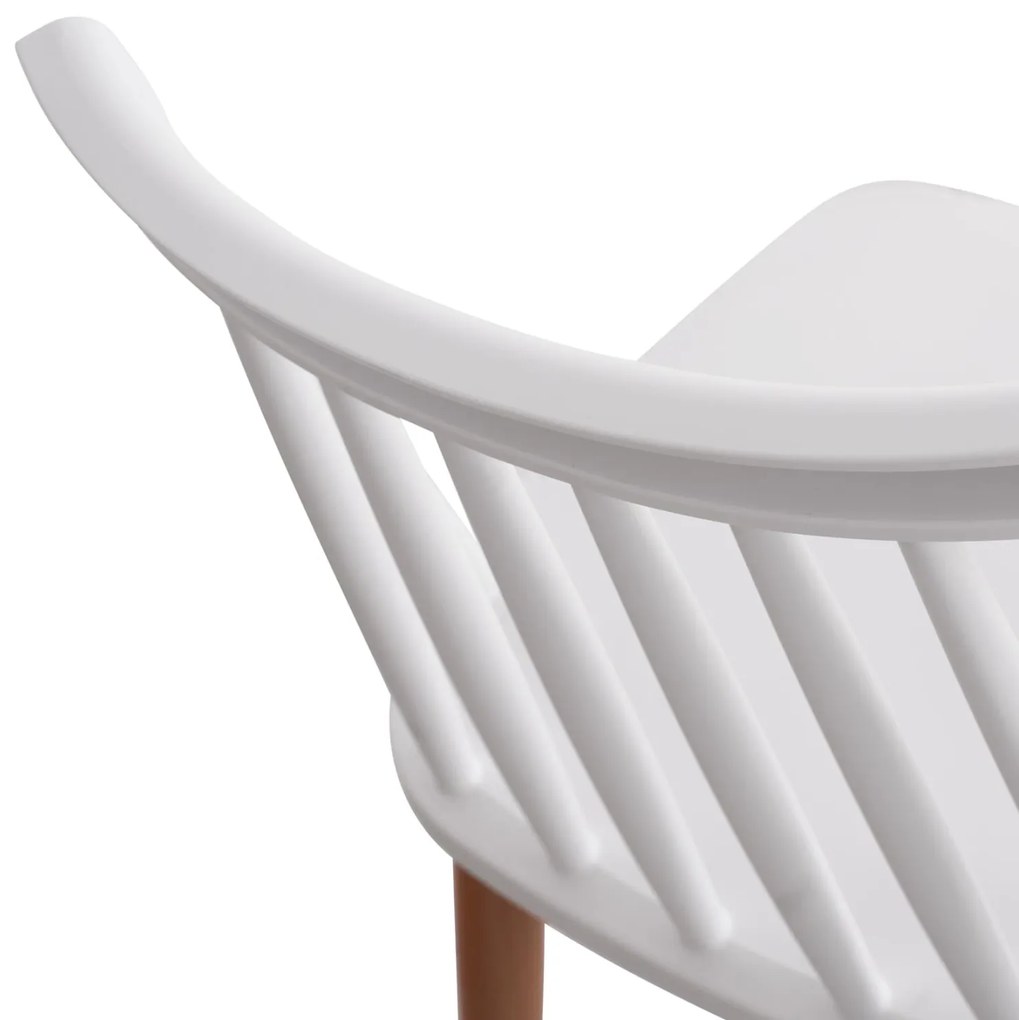 Σετ τραπεζαρίας MINIMAL C21172 5τμχ Λευκό MDF &amp; Καρέκλες Λευκό - Φυσικό 120x80x73 εκ.