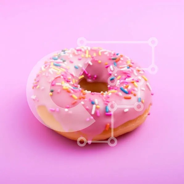 Σετ των 2 Intra Συλλεκτικό Ξύλινο Παζλ Plywood 4mm - Ροζ παγωμένο ντόνατ με ψεκασμούς Σε Ξύλινο Κουτί - Διαστάσεις: 10x10 cm – 25 κομμάτια