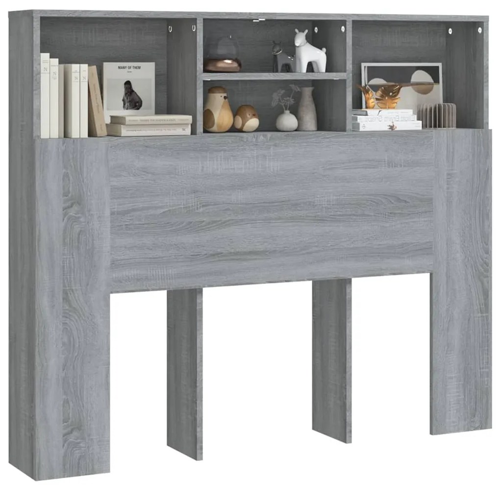 vidaXL Κεφαλάρι Με Αποθηκευτικό Χώρο Γκρι Sonoma 120x19x103,5 εκ.