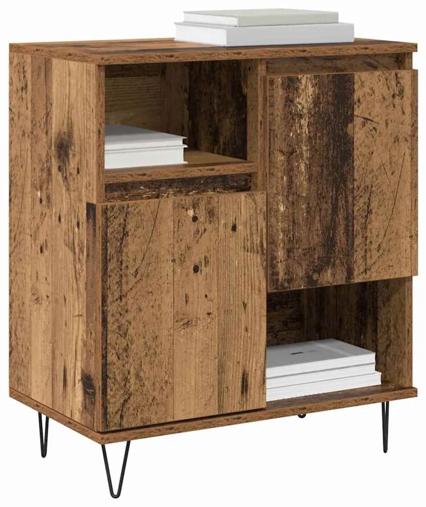 vidaXL Πλαϊνό γραφείο 3 pcs Παλιό ξύλο 60 x 35 x 70 cm