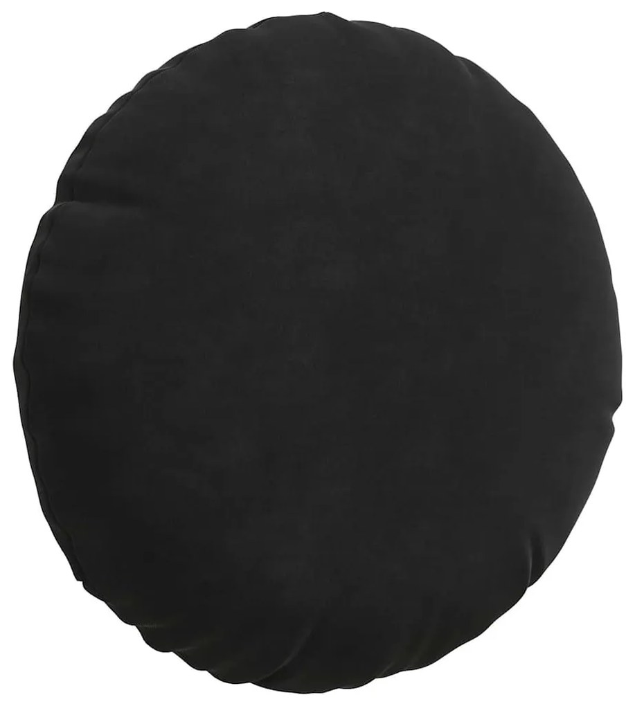 vidaXL Μαξιλάρια καθισμάτων 2 pcs Μαύρο Ø 40 x 13 εκ. Βελούδο