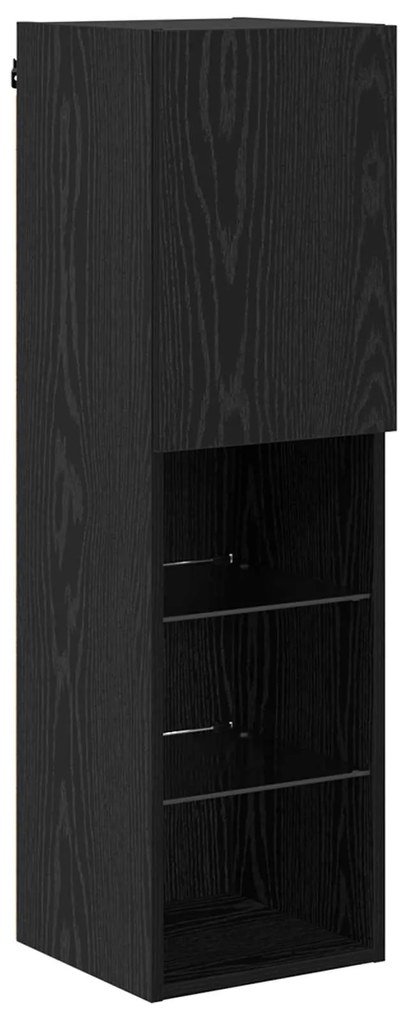 vidaXL Ντουλάπι TV Επιτοίχιο 7 pcs Μαύρη Οξυά Επεξεργασμένο ξύλο