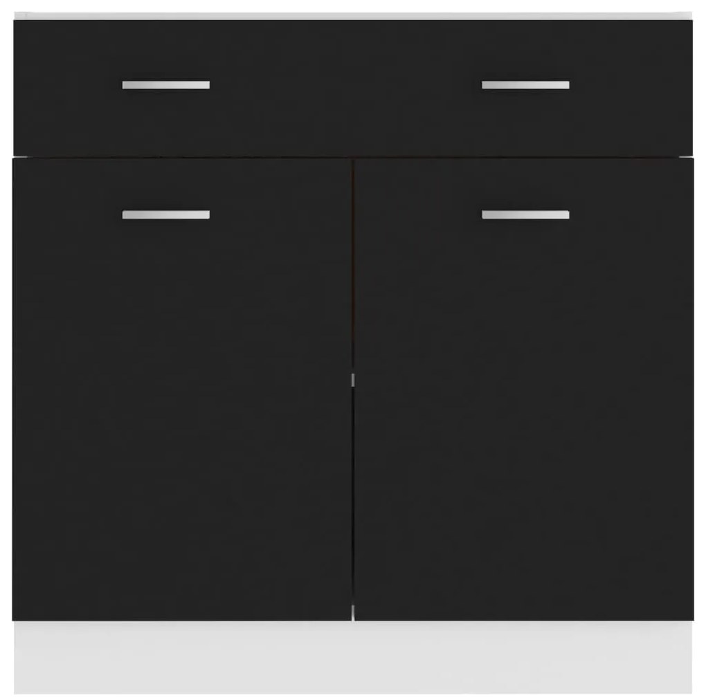 vidaXL Ντουλάπι με Συρτάρια "Lyon" Μαύρο 80x46x81,5 εκ. από Τεχνητό Ξύλο