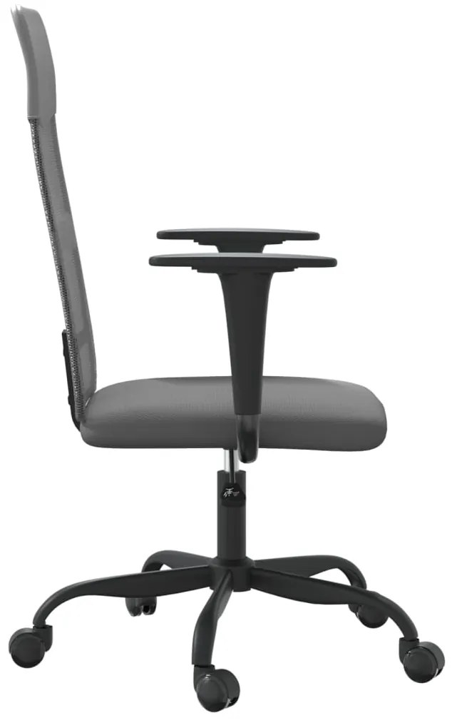 vidaXL Καρέκλα Γραφείου Ρυθμ. Ύψος Μαύρη Διχτυωτό Ύφασμα/Συνθ. Δέρμα