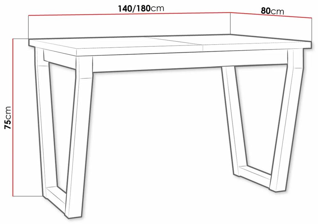 Τραπέζι Victorville 301, Μαύρο, Artisan βελανιδιά, 75x80x140cm, 38 kg, Επιμήκυνση, Πλαστικοποιημένη μοριοσανίδα, Μέταλλο | Epipla1.gr