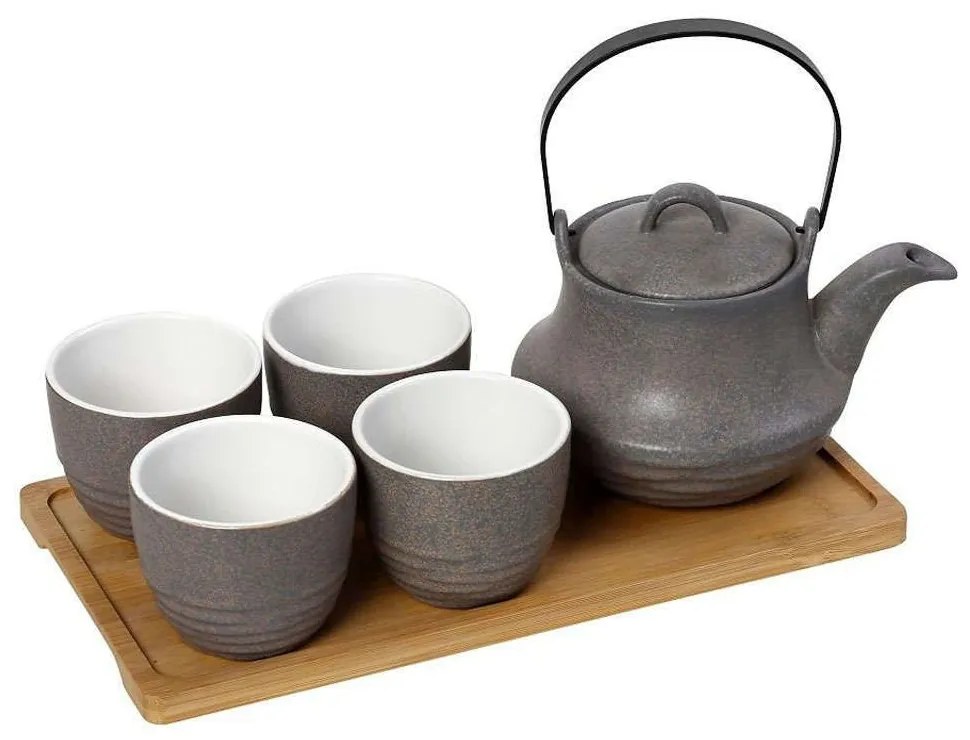 Σετ Τσαγιού 5Τμχ Με Κούπα Και Φίλτρο Ritual SPI111 600ml 30x17x12cm Light Grey Espiel Ceramic