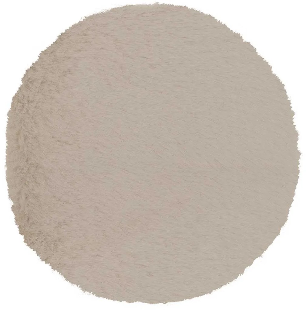 Γούνινο Στρογγυλό Χαλί (Φ160) Βιοκαρπέτ Krolik R14 L.Beige