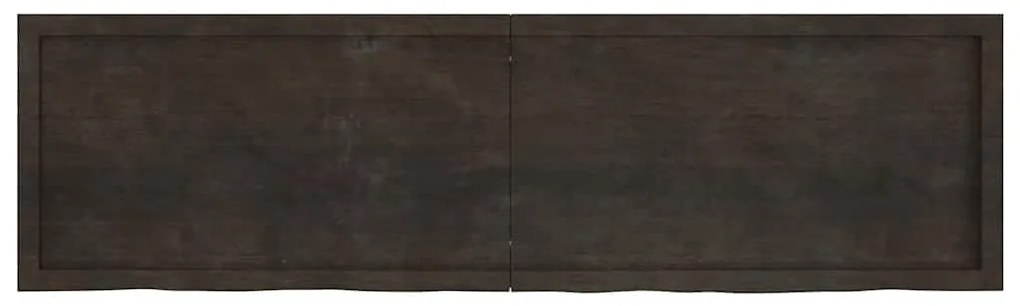 vidaXL Επιφάνεια Τραπεζιού Σκούρο Καφέ 180x50x(2-6)εκ Επεξ. Μασίφ Δρυς