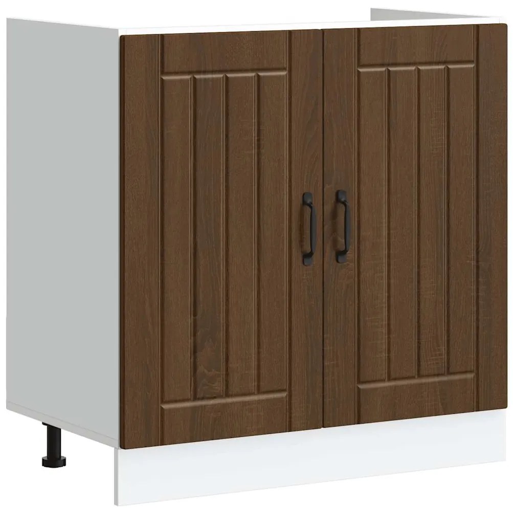 vidaXL Ντουλάπι βάσης νεροχύτη "Lucca" Καφέ δρυς ξύλινο