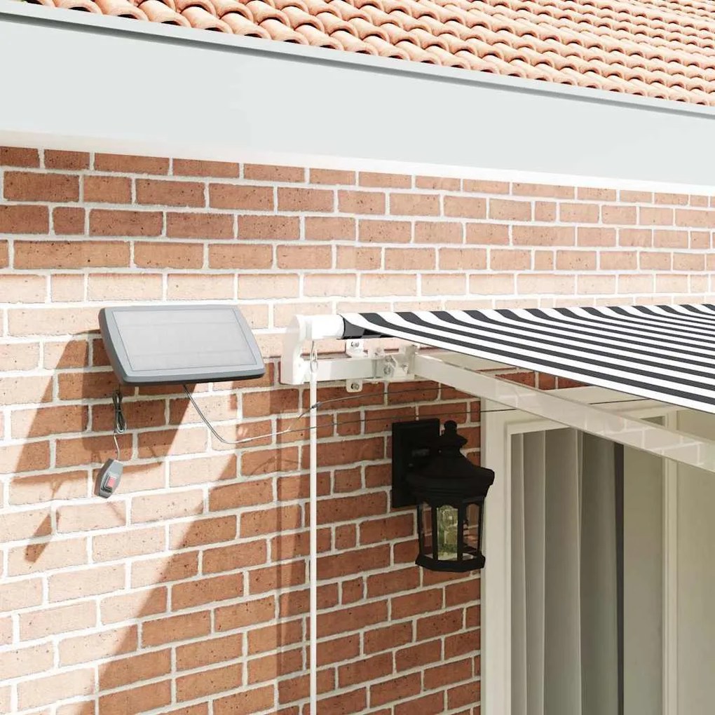 vidaXL Τέντα Πτυσσόμενη Χειροκίνητη με LED Ανθρακί / Λευκή 400x300 εκ.