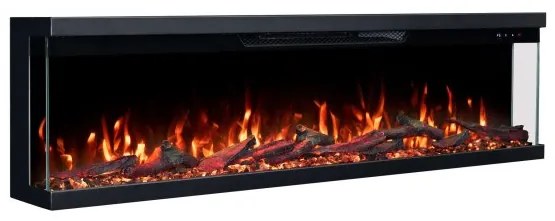 Έξυπνο Ηλεκτρικό Τζάκι 1800W Μαύρο 126cm 3 Όψεις Ένθετο-Επίτοιχο-Δαπέδου Berlin-50 Hitense Berlin-50
