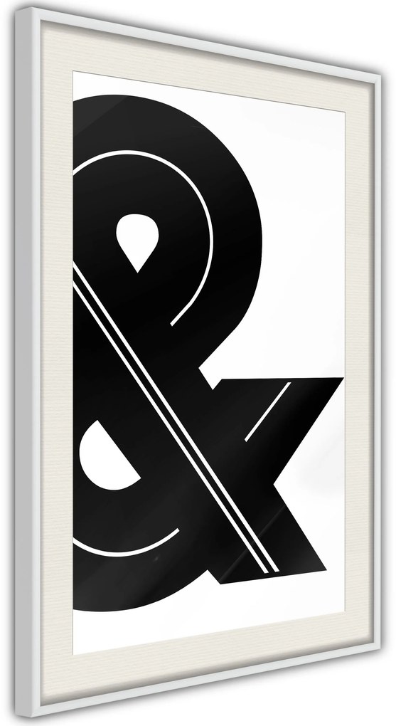 Αφίσα - Ampersand (Black and White) - 20x30 - Χρυσό - Χωρίς πασπαρτού