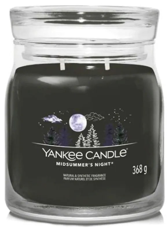 Αρωματικό Κερί Midsummer's Night Medium 1630002E 9,3x11,4cm Black Yankee Candle Κερί,Γυαλί