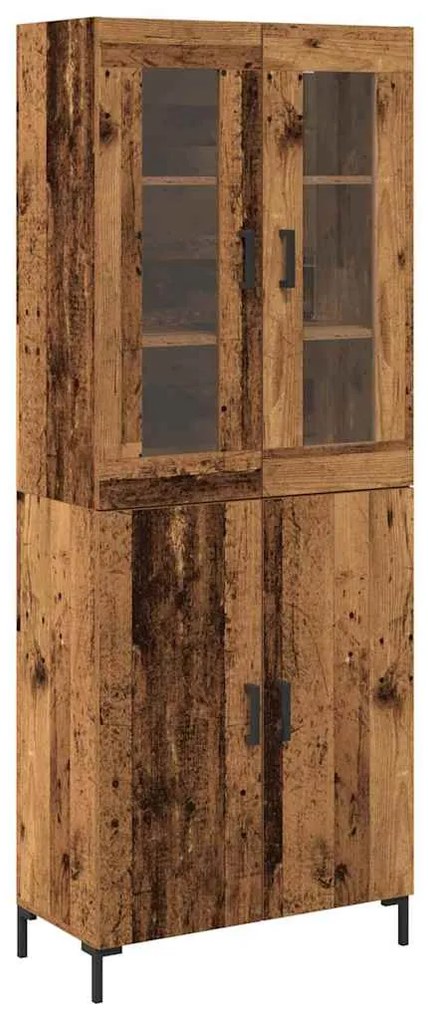 vidaXL Highboard Επιτοίχιο 2 pcs Παλαιό ξύλο 69.5 x 34 x 180 εκ.