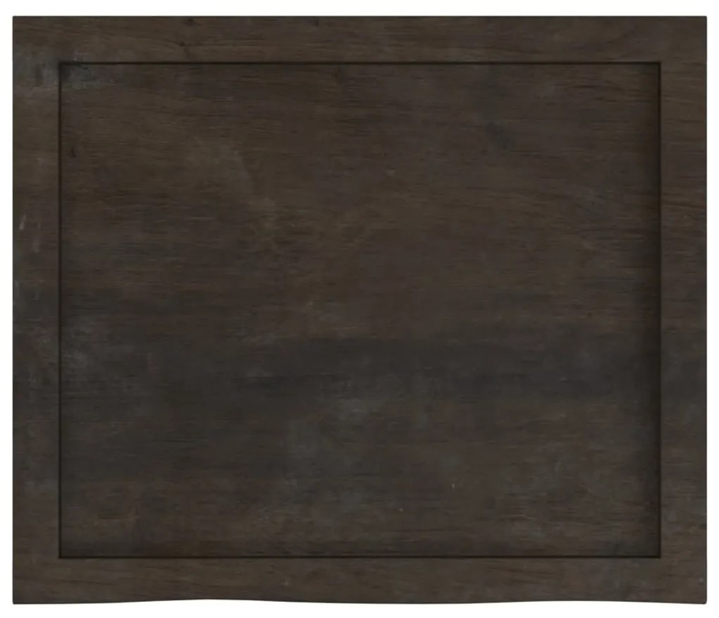 vidaXL Επιφάνεια Τραπεζιού Σκούρο Καφέ 60x50x(2-6)εκ Επεξ. Μασίφ Δρυς