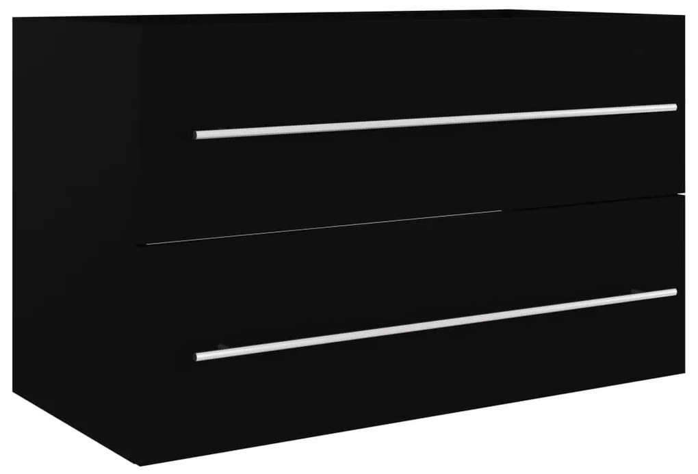 vidaXL Ντουλάπι Νιπτήρα Μαύρο 80 x 38,5 x 48 εκ. από Μοριοσανίδα
