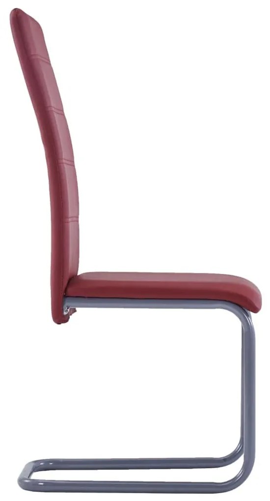 Καρέκλες Τραπεζαρίας «Πρόβολος» 6 τεμ. Κόκκινες Συνθετικό Δέρμα - Κόκκινο