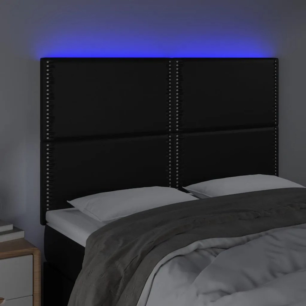 Κεφαλάρι Κρεβατιού LED Μαύρο 144x5x118/128 εκ 3122374