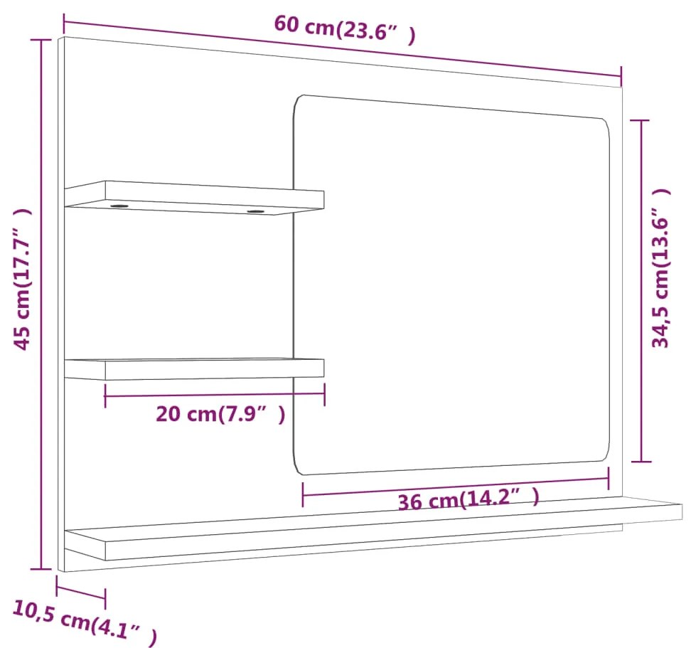 ΚΑΘΡΕΦΤΗΣ ΜΠΑΝΙΟΥ ΓΚΡΙ SONOMA 60X10,5X45 ΕΚ. ΕΠΕΞΕΡΓΑΣΜΕΝΟ ΞΥΛΟ 815661