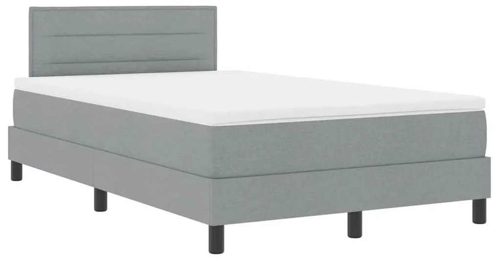 vidaXL Κρεβάτι box spring με στρώμα Ανοιχτό γκρι 120 x 190 cm ύφασμα