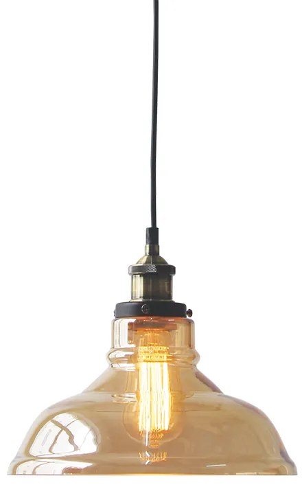 Φωτιστικό Κρεμαστο Aca KS1295PAM1BK SMYRNA Μελί (Amber)