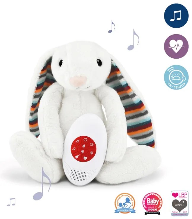 BIBI Λαγουδάκι Νανουρίσματος ZAZU με Χτύπους Καρδιάς Λευκούς Ήχους
