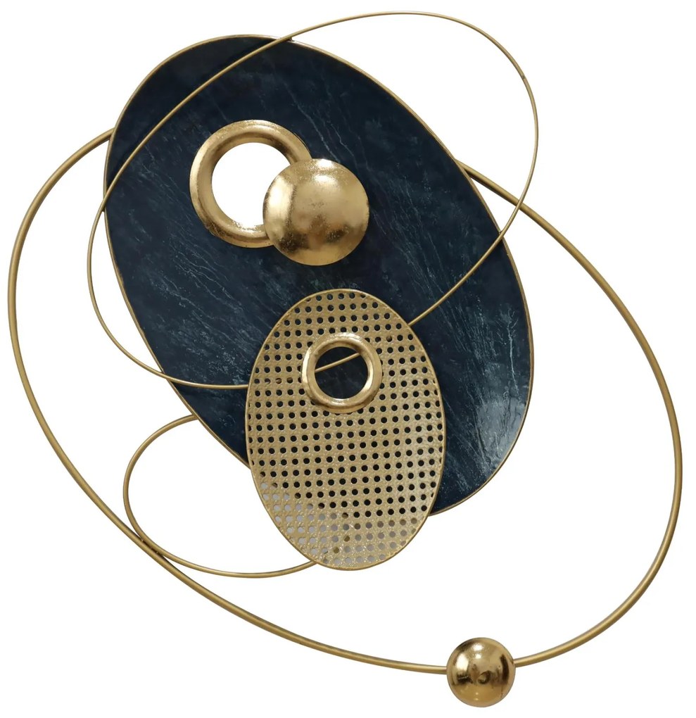 WALL DECOR  ARTISTIC PLANETARY SYSTEM METAL-GOLD, DARK GREY