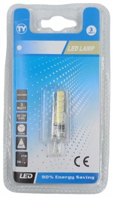 LED ΛΑΜΠΑ 12V/G4/3W/6000K RH-3W