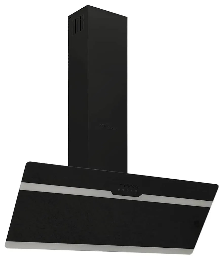 vidaXL Απορροφητήρας Τοίχου Μαύρος 90 εκ. από Ατσάλι και Ψημένο Γυαλί