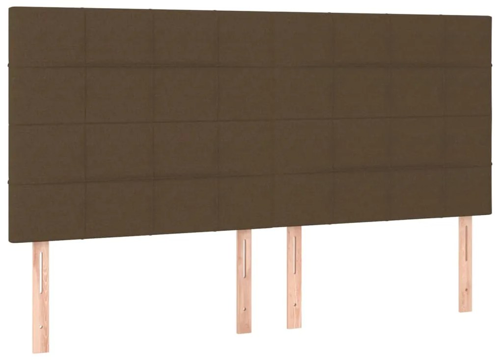 Κρεβάτι Boxspring με Στρώμα Σκούρο Καφέ 160x200 εκ Υφασμάτινο 3131444