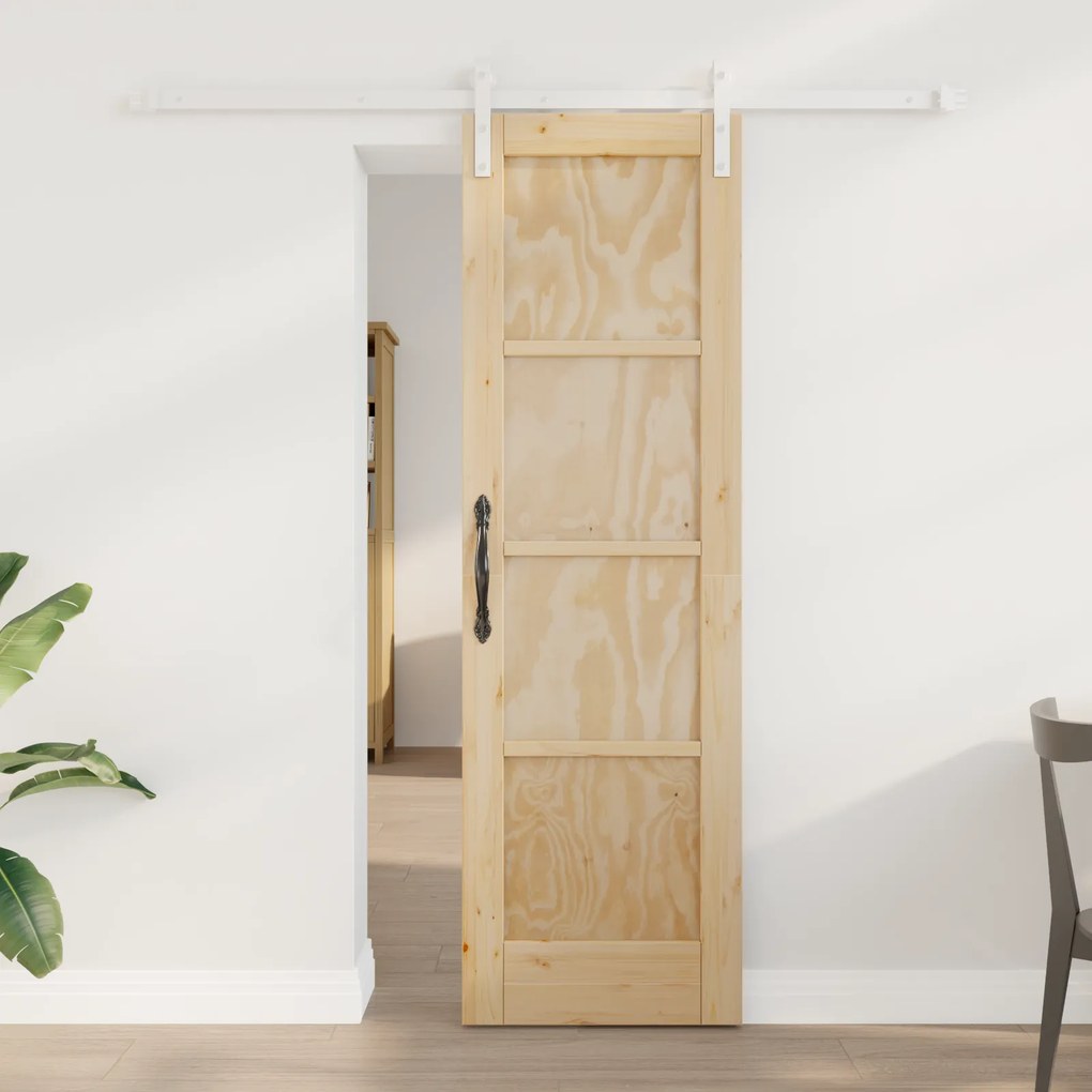 vidaXL Πόρτα με Σετ Υλικών 61x198.5 cm Μασίφ Ξύλο Πεύκου