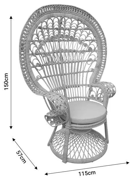 Πολυθρόνα Dorothy Inart με μπεζ μαξιλάρι-φυσικό rattan 115x57x150εκ 115x57x150 εκ.