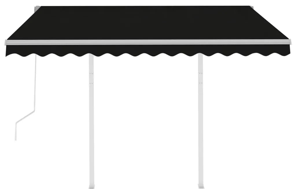 vidaXL Τέντα Συρόμενη Αυτόματη με Στύλους Ανθρακί 3 x 2,5 μ.