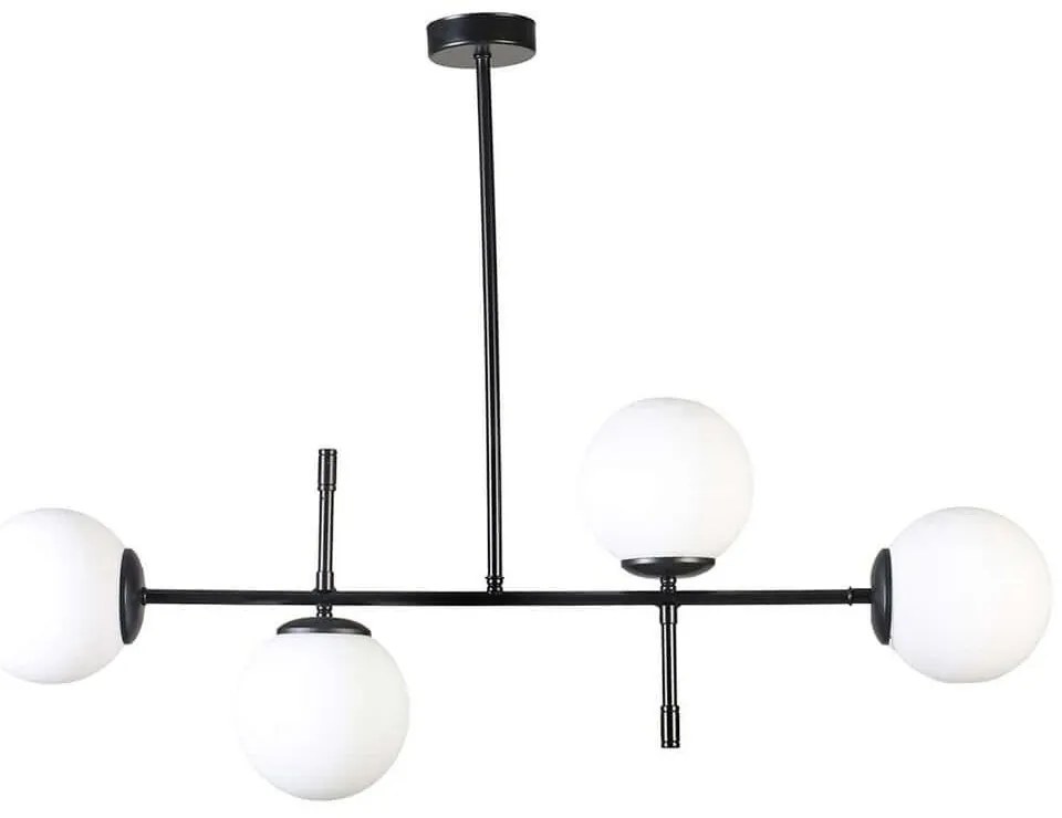 Φωτιστικό Οροφής - Ράγα Favori 941RTN1233 90x15x65cm 4xE27 40W Black-White Opviq