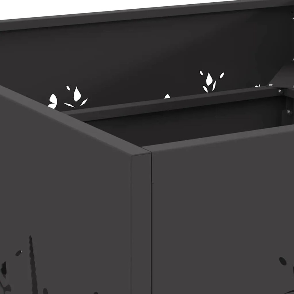 vidaXL Φωτιά Μαύρο 60 x 60 x 30 cm Κρύα έλαση από χάλυβα