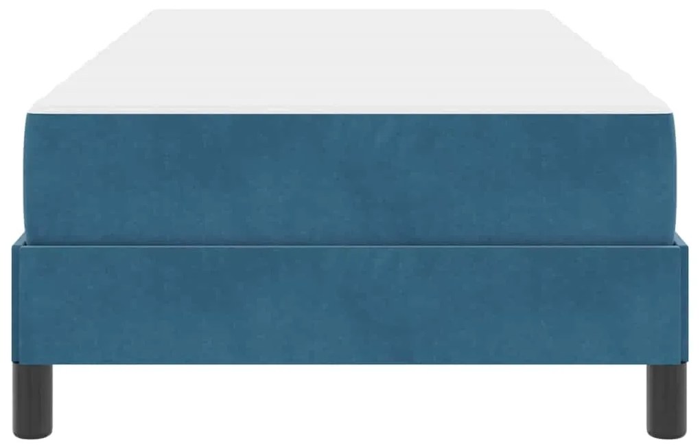 vidaXL Κρεβάτι box spring με στρώμα Σκούρο Μπλε 90 x 190 cm Βελούδο