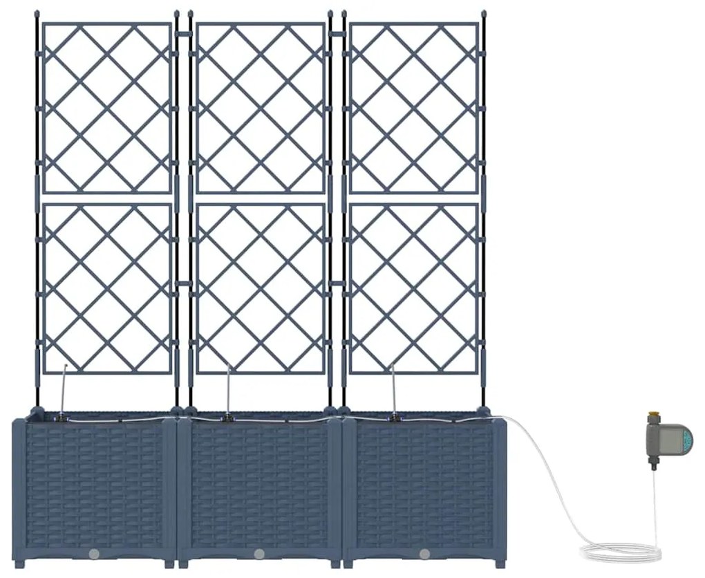 vidaXL Ζαρντινιέρες κήπου Γκρι 120 x 40 x 142 cm Ατσάλι