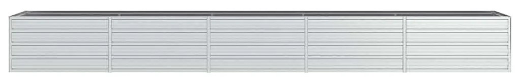 vidaXL Ζαρντινιέρα Υπερυψωμένη Ασημί 400x80x45 εκ. Γαλβανισμ. Χάλυβας