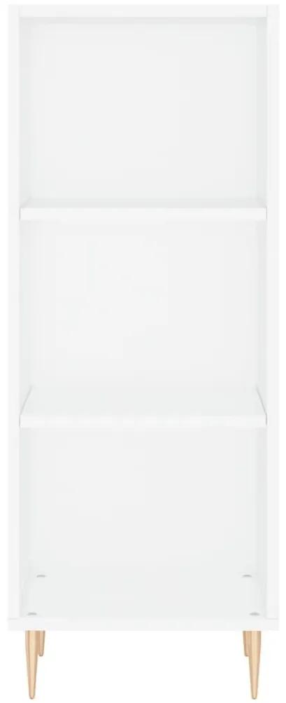 Ραφιέρα Γυαλιστερό Λευκό 34,5x32,5x180 εκ. Επεξεργασμένο Ξύλο - Λευκό