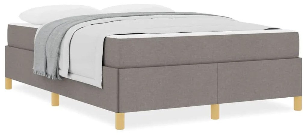 vidaXL Κρεβάτι με ελατήρια Ταμπά και Λευκό 140 x 190 cm ύφασμα