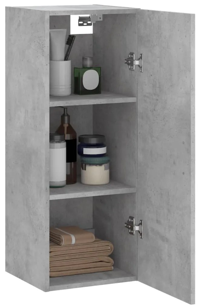 vidaXL Ντουλάπι Τοίχου Γκρι Σκυροδέματος 34,5 x 34 x 90 εκ.