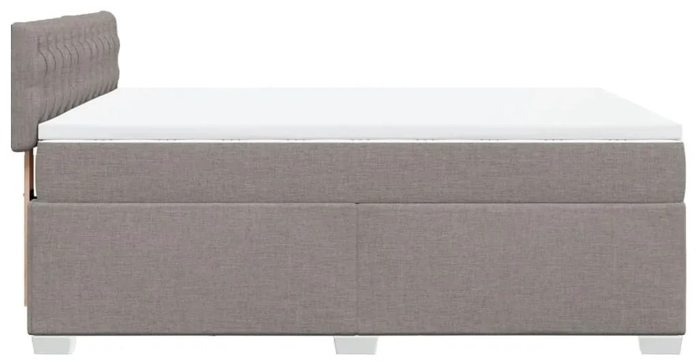 Κρεβάτι Boxspring με Στρώμα Taupe 160x200 εκ. Υφασμάτινο - Μπεζ-Γκρι