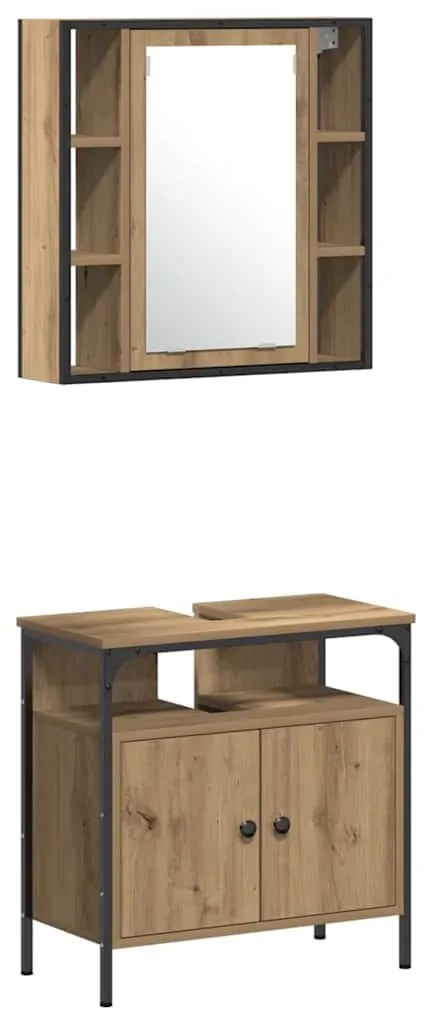 vidaXL Σετ Ντουλαπιών Μπάνιου 4 pcs artisan δρυς 33 x 33 x 185.5 εκ