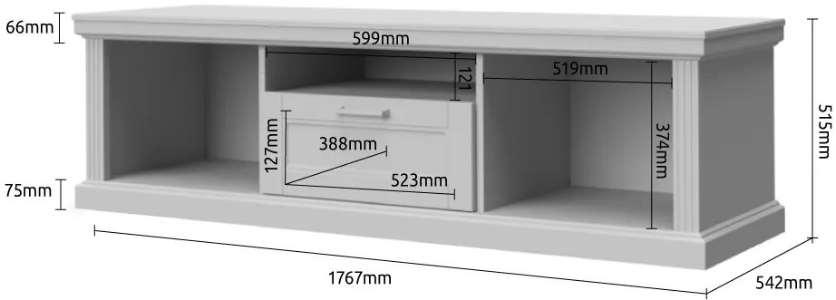 Έπιπλο τηλεόρασης Tahoma 2D1S-Anthraki