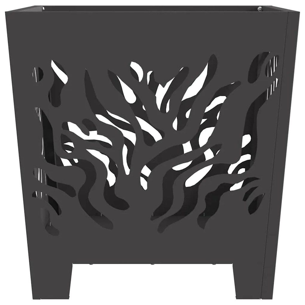 vidaXL Φωτιά Μαύρο 40 x 40 x 40 cm Κρύα έλαση από χάλυβα